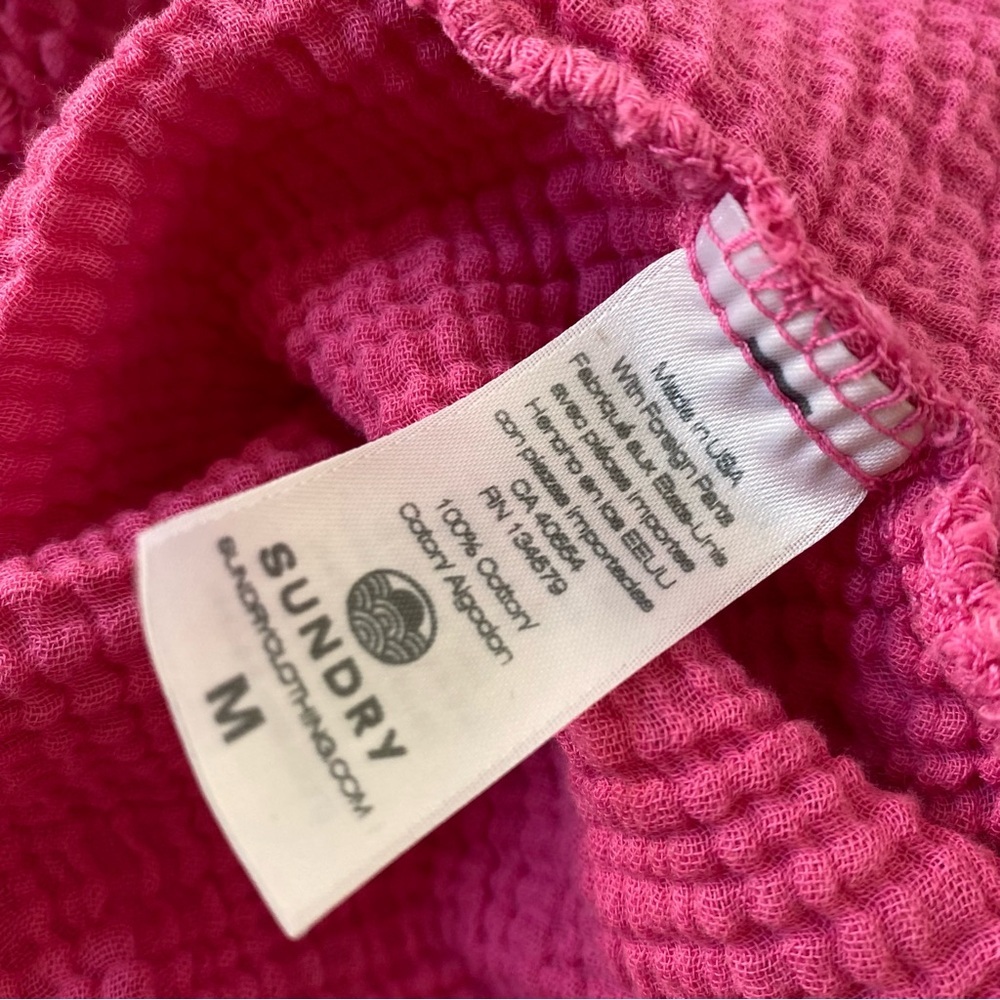 Sundry NWOT Handkerchief Hem Gauze Coverup Dress in Pink, Size M - Picture 8 of 8